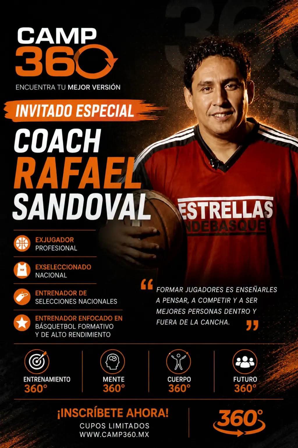 Coach Rafael Sandoval, exjugador y exseleccionado nacional